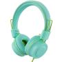 POWMEE M2 Kids Headphones Wired Headphone for Kids,Foldable Adjustable Stereo Tangle-Free,3.5MM Jack Wire Cord On-Ear Headphone for Children/Teens/Girls/School/Kindle/Airplane/Plane/ (Mint Green)