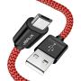 JSAUX Micro USB Cable Android, (2-Pack 6.6FT) Micro USB to USB A High Speed Sync Charger Nylon Braided Cord Compatible Samsung Galaxy S6 S7 Edge J7 Note 5,Kindle,LG,Xbox,PS4,Camera,Smartphones(Red)