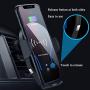 Wireless Car Charger, VIKASI 10W Qi Fast Charging Car Phone Holder, Air Vent Automatic Clamping Car Charger Mount Compatible with Samsung Galaxy Note 9/8/ S9/ S8,iPhone Xs Max/XR/X 8/8 Plus(Black-Red)