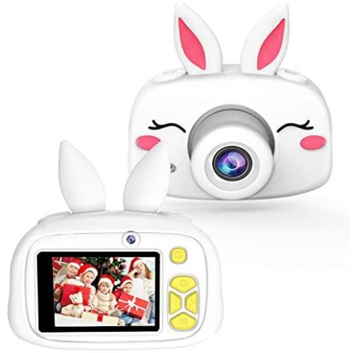 Kids Camera for Girls Gifts,TURNRAISE HD 2.0 Inches Screen 16.0MP Shockproof Selfie Toy Camera with Flashlight,Mini Child Video Camera Camcorder for 3-14 Kids with Soft Silicone Case (White)