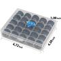 Simthread Size A Prewound Bobbin Thread with Storage Plastic Box Bundle | White+Black Colors & 25pcs White Color