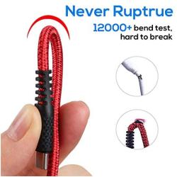 USB C Cable 3ft, Samsung Galaxy S8 S9 Plus Charger 3A Fast Charging, 2 Pack Nylon Braided USB A to Type C Charging for for Samsung S10 Note 9, Pixel, LG V30 G6 G5, Google Pixel Red