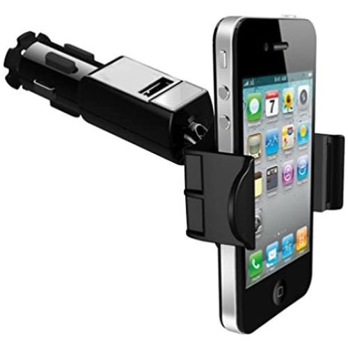 Car Mount DC Socket Holder 1.5A Charging USB Port compatible with iPhone 6 7 8, Plus, X XS Max XR - Samsung Galaxy S6 S7 S8 S9 + Note 8 9 - LG G5 G6 G7 ThinQ V35 V40 - Google Pixel 2 3 XL - All Phones