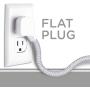 Cordinate Designer USB Charging Station Extension Cord, Power Strip Surge Protector, 2 Outlets, 2 USB Ports, Extra Long 10 ft Cable with Flat Plug, Braided Cord, 2.4A Fast Charge, Gray/White, 41691