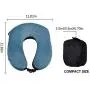 Travel Pillow, Neck & Cervical Pillows Pure Memory Foam Head Support Super Soft for Sleeping Rest, Airplane Car Bus & Home with Machine Washable Cover, Reusable Bag & Large Side Cellphone Pocket -Blue
