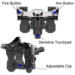 RONSHIN Wireless Controller,Portable L1R1 Gaming Trigger Smart Phone Game Shooter Controller Fire Button Handle for iPhone PUBG/Rules Survival/Knives Out Gifts for Boys