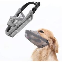 Crazy Felix Nylon Dog Muzzle for Small Medium Large Dogs, Air Mesh Breathable and Drinkable Pet Muzzle for Anti-Biting Anti-Barking Licking