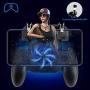 Neon PUBG Mobile Game Controller Rechargeable Mobile Gaming Triggers Sensitive Game Grip 4-Finger Operation Heat Dissipation with Cooling Fan Power Bank Function for 4.7"-6.5" iOS & Android Phone