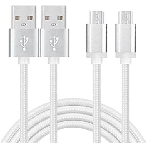 2 Pack 6Ft Extra Long 2.4A Rapid Micro USB Cable Quick Fast Charging for Kindle fire Hd, Hdx, Samsung Galaxy S7 Edge/S6/S5,Note 5/4,LG G4,Motorola Moto E5 G5 Play,PS4 Controller,Android Phone Tablet