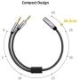 Headset Splitter Cable, Gold-Plated & Strong Braided Y Splitter Audio Cable Separate Microphone Headphone Port Gaming Headset Splitter PC Earphone Adapter VoIP Phone -DuKabel TopSeries (11inch / 30cm)