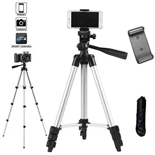 Tripod 40" Aluminum Portable Light Weight Traveler Tripod + Universal Smartphone Holder Mount with Carrying Case for Phone 11 7/7 Plus,6/6s 8/8plus,XR Xs Max 3-Way Floor Stand Tripod 40" Aluminum Portable Light Weight Traveler Tripod + Universal Smartphone Holder Mount with Carrying Case for Phone 11 7/7 Plus,6/6s 8/8plus,XR Xs Max 3-Way Floor Stand