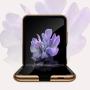 Phone Case Ultra-Thin Back Cover Tempered Glass Shell Electroplated PC Protector Fit for Samsung Galaxy Z Flip Phone Accessories (Gold Thread Black)
