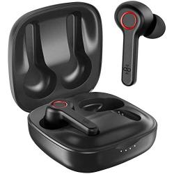 Wireless Earbuds, [Upgraded] Boltune Bluetooth V5.0 in-Ear Stereo Wireless Headphones 40Hours Playing Time Bluetooth Earbuds Built-in Mic Single/Twin Mode, Red