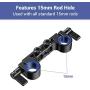 SMALLRIG 15mm Railblock Rod Clamp with 1/4"-20 Thread for 15mm DSLR Camera Cage Shoulder Rig - 2061