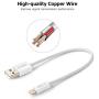 G-Cord Apple MFI Certified Short Lightning to USB Charging and Sync Cable (5 Pack, 7 Inch)