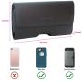 Reiko Mobile Vogue Premium Eco-Friendly Leather Phone Pouch Belt Clip Holster Compatible with iPhone/Galaxy/Stylo/Android Phone with Protective Case on (Black-MV500, 5.8 x 3.2 x 0.7 in)