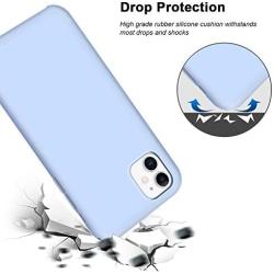 Anuck iPhone 11 Case, Anti-Slip Liquid Silicone Gel Rubber Bumper Case with Soft Microfiber Lining Cushion Slim Hard Shell Shockproof Protective Case Cover for Apple iPhone 11 6.1" 2019 - Light Blue