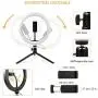 10" Selfie Ring Light with Tripod Stand, LED Ring Light with Cell Phone Holder 3 Light Modes & 10 Brightness Level for YouTube Video Live Stream Makeup Photography 10" Selfie Ring Light with Tripod Stand, LED Ring Light with Cell Phone Holder 3 Light Modes & 10 Brightness Level for YouTube Video Live Stream Makeup Photography