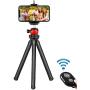 YAKAON Phone Tripod, Flexible Cell Phone Stand Portable Adjustable Holder with Wireless Remote and Universal Clip 360°Ball Joint Compatible with iPhone/Android/DSLR/GoPro Camera