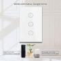 WiFi Smart Wall Touch Light Switch Glass Panel Wireless Remote Control by Mobile APP Anywhere Compatible with Alexa,Timing Function No Hub Required (Wall Switch 3 Gang)