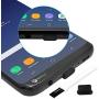 PortPlugs USB C Dust Plugs (10 Pack), Compatible with Samsung Galaxy s20, Plus, Ultra, Note 10, Pixel, MacBook, Any Type C Charging Port, Includes Cleaning Brush (Black)