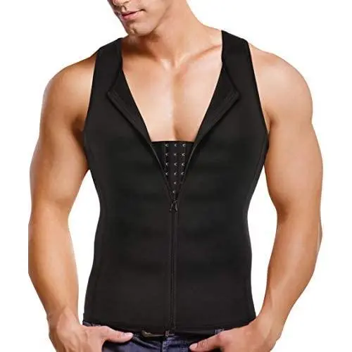 Wonderience Men Shapewear Slimming Body Shaper Compression Shirt Tank top with Zipper Underwear for Tummy Control Wonderience Men Shapewear Slimming Body Shaper Compression Shirt Tank top with Zipper Underwear for Tummy Control