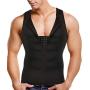Wonderience Men Shapewear Slimming Body Shaper Compression Shirt Tank top with Zipper Underwear for Tummy Control