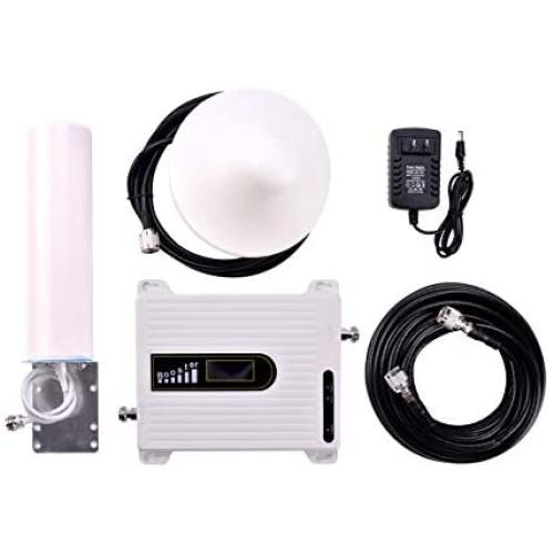 FourSeas Band 2/5/25/26 850Mhz(2G,3G)/1900MHz(4G) CDMA/PCS 4G FDD LTE Dual Band Cell Phone Booster for Home 65dB Home Signal Booster for US Carriers Sprint/AT&T. (White)
