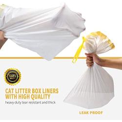 KONE Cat Litter Box Liners,20 Count Drawstring Kitty Litter Pan Bags Giant Cat Litter Bags Extra Durable Pet Cat Supplies, 45 inch-18 inch