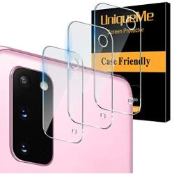 [ 3 Pack] UniqueMe Camera Lens Protector for Samsung Galaxy S20（6.2"） Screen Protector Tempered Glass Case Friendly[New Version]