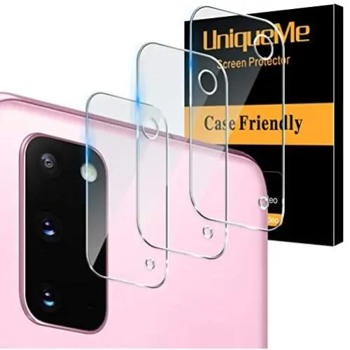 [ 3 Pack] UniqueMe Camera Lens Protector for Samsung Galaxy S20（6.2&quot） Screen Protector Tempered Glass Case Friendly[New Version]