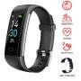 TopSolar Fitness Tracker HR, Activity Tracker Watch with Blood Pressure Heart Rate Monitor, Pedometer, Sleep Monitor, Calorie Step Counter, Vibrating Clock IP68 Waterproof for Women Men