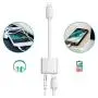 Headphones Adapter Dongle Charger Jack AUX Audio 3.5 mm Car Charger Headphone Jack Adapter Headphone Splitter for iPhone 11 /X/XS MAX/XR/7 /7P /8 /8P Support for All iOS