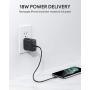 USB C Charger, AUKEY 30W 2-Port iPhone Fast Charger with 18W Power Delivery 3.0, USB C Wall Charger with Foldable Plug, PD Charger for iPad Pro, iPhone SE, iPhone 11 Pro Max, AirPods Pro, Google Pixel