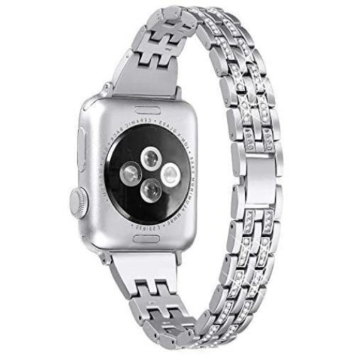 Aottom Compatible for Apple Watch Band 42mm 44mm Women Diamond Rhinestone Crystal Metal Luxury Jewelry Bling Giltter Sport Replacement Band Bracelet Wristband for 42mm 44mm iWatch Band Series 4/3/2/1