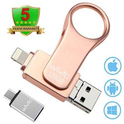 USB Flash Drive Photo Stick for iPhone Flash Drive for iPhone PhotoStick Mobile for iPhone USB Flash Drive Android Backup Drive OTG Smart Phone Memory Stick Storage iPAD USB 3.0 WIVIC (Orange)