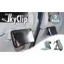 The SkyClip - (Gray, 2 Pack) Airplane Cell Phone Seat Back Tray Table Clip and Sturdy Phone Stand, Compatible with iPhone, Android, Tablets, and Readers