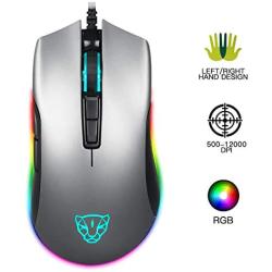 MOTOSPEED USB Wired 12000DPI Gaming Mouse Support Macro Programming, Adjustable RGB Backlit, 8 Adjustable DPI Mouse for PC, Laptop, Apple MacBook