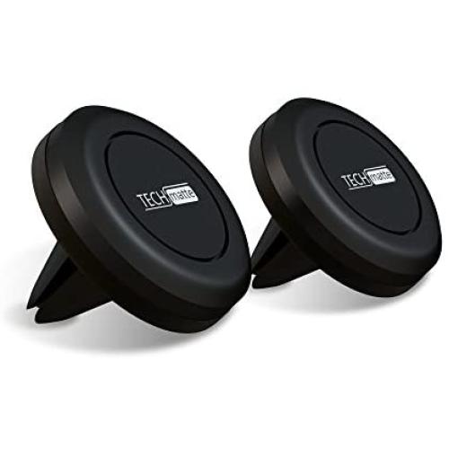 TechMatte Magnetic Car Phone Mount (2-Pack) - Universal Air Vent Magnetic Phone Mount Holder (2-Pack, Black)