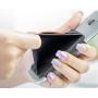 Sinjimoru Phone Grip Card Holder with Phone Stand, Secure Stick on Wallet for iPhone with Leather Pop Out Stand for Table. Sinji Pouch B-Grip Black