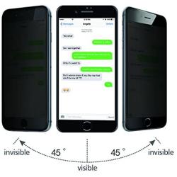 TECHO Privacy Screen Protector for iPhone 8 Plus 7 Plus, Anti Spy 9H Tempered Glass, Edge to Edge Full Cover Screen Protector [Anti-Fingerprint] [Full Coverage] (Black)