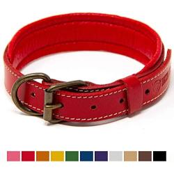 Logical Leather Padded Dog Collar - Best Full Grain Heavy Duty Genuine Leather Collars