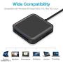 Snowkids SD Card Reader, Micro Sd Card Reader USB 3.0 Memory Card Reader 4 in 1 5Gbps High-Speed Square Card Reader Adapter for CF/SD/TF/Micro SD/SDXC/SDHC/MMC/UHS-I for Camera, Computer (Black)