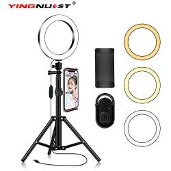 Ring Light with Tripod Stand Phone Selfie Kit - 8 inch LED Circle Lights for Makeup Blog YouTube Video Photo Camera Studio Lighting Work with iPhone iPad Tablet Android Phones