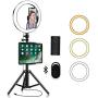 LED Ring Light with Phone Tripod Stand Kit - Yingnuost 10 Camera Photography Video Recording Selfie Ringlight with Tablet Holder for iPad iPhone & Android Cell Phones