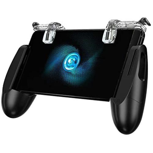 GameSir F2 Mobile Game Controller,Sentivie Shoot and Aim Fir Buttons L1R1 Trigger, Mobile Grip Jostick Set for PUBG/Knives Out/Rules of Servival (Black + Clear)