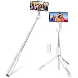 Selfie Stick Bluetooth, BlitzWolf 35 inch Super Long Extendable Selfie Stick with Wireless Remote and Tripod for iPhone Xs/XR/X/iPhone 8/8 Plus/Galaxy S9/S9 Plus/Note 8/S8/S8 Plus/More(White)