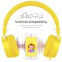 Kids Headphones, gorsun Lightweight Stereo Foldable Wired Headphones for Kids Adults Adjustable Headband Headset for Cellphones Smartphones iPhone Laptop Computer Mp3/4 Earphones(Yellow)