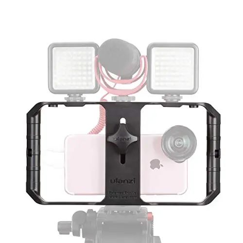 Ulanzi U Rig Pro Video Rig for iPhone, Phone Stabilizer Rig w Triple Cold Shoe Mount,Phone Tripod Mount for iPhone 11 Pro Max XS Max X 8 7 6 plus OnePlus 7 Pro Samsung Google Pixel Vlogging Filmmaking
