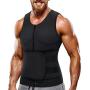 Wonderience Neoprene Sauna Suit for Men Waist Trainer Vest Zipper Body Shaper with Adjustable Tank Top